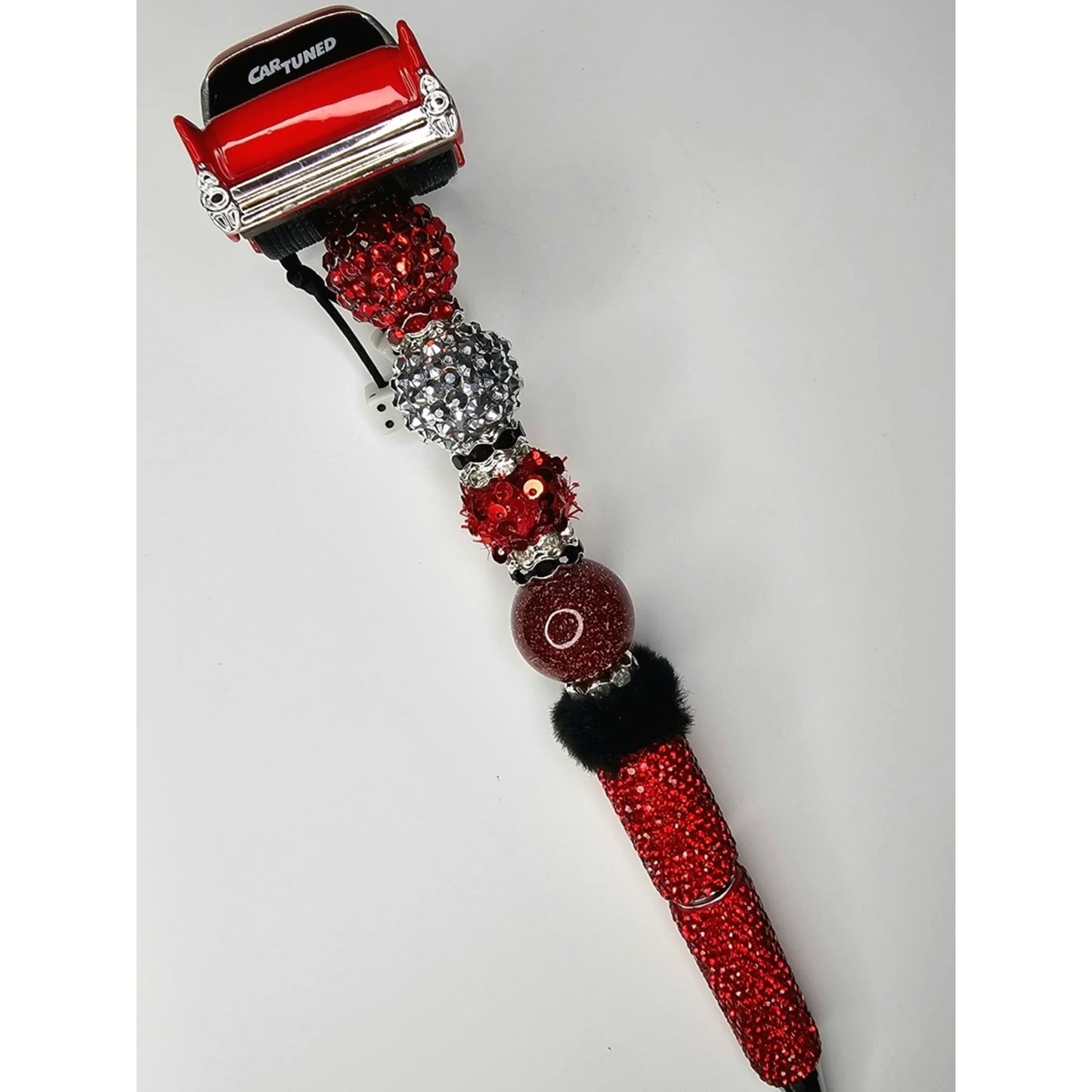 Red Novelty 1957 Chevy Belair Car Beaded Rhinestone Pen
