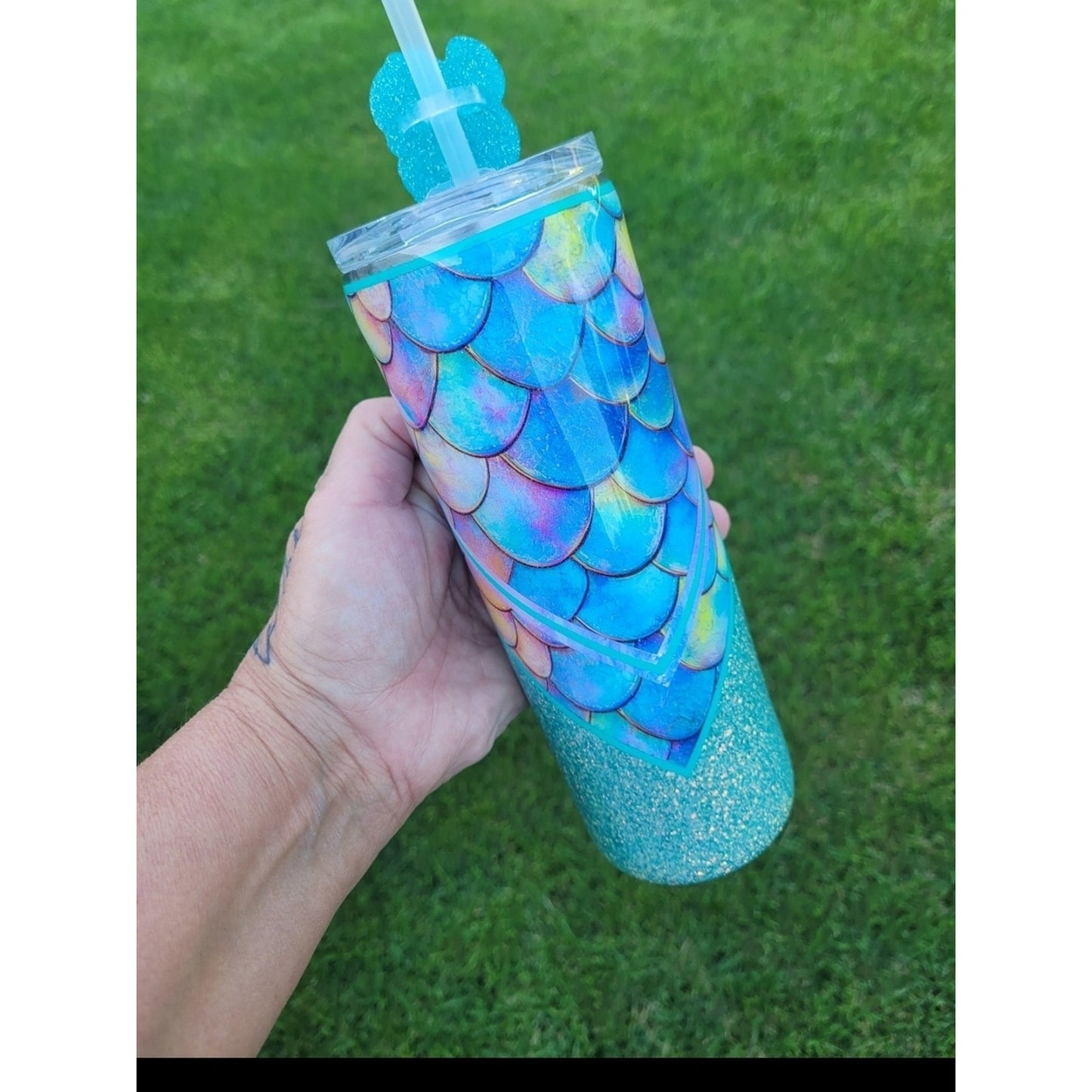 Mermaid Couture Glitter Blue Stainless Tumbler