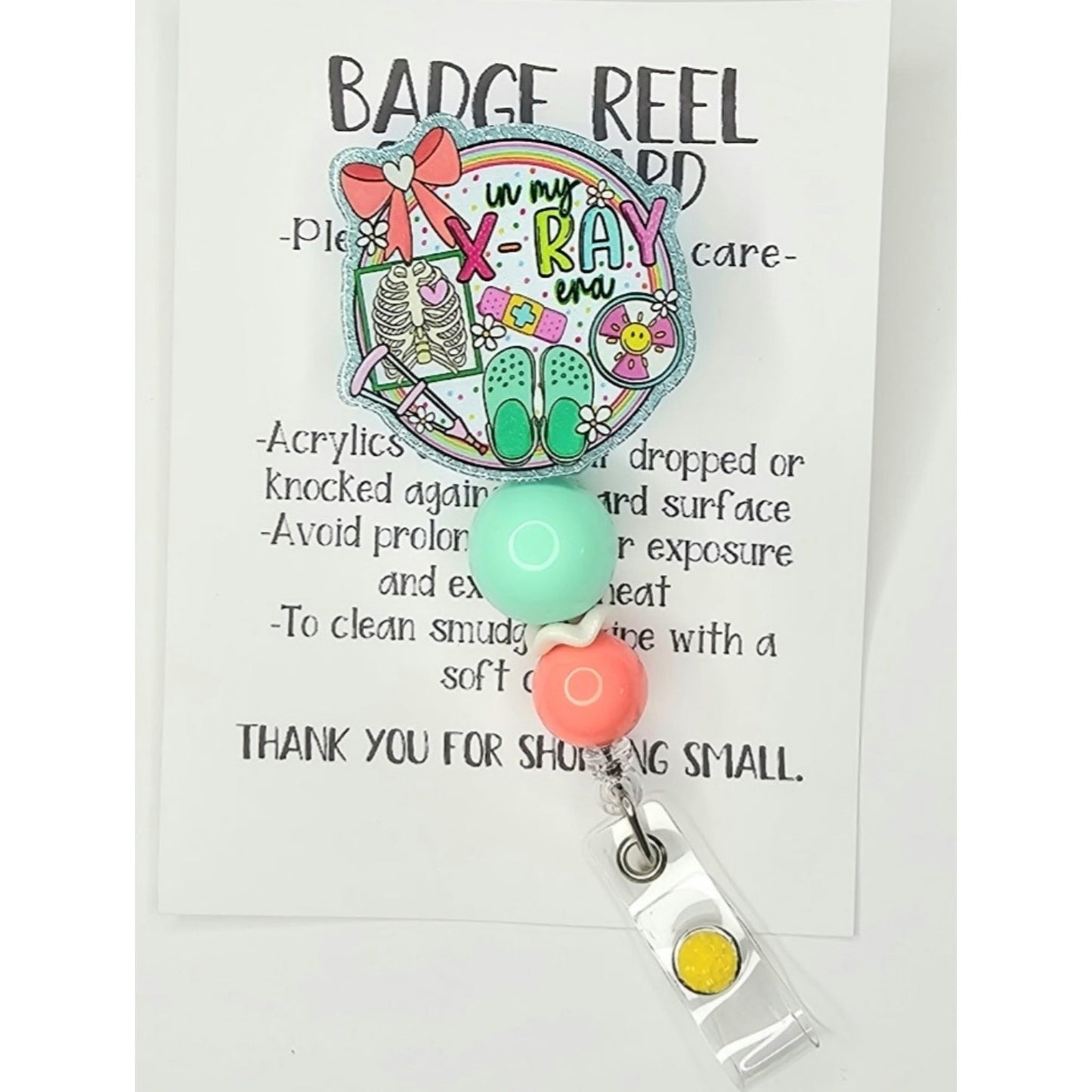 Mint and Coral X-Ray Badge Reel