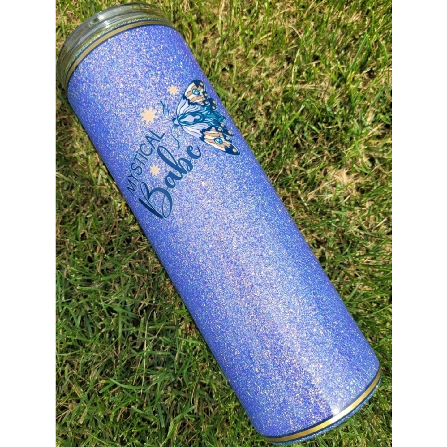 Mystical Babe Glitter Blue Stainless Steel Tumbler